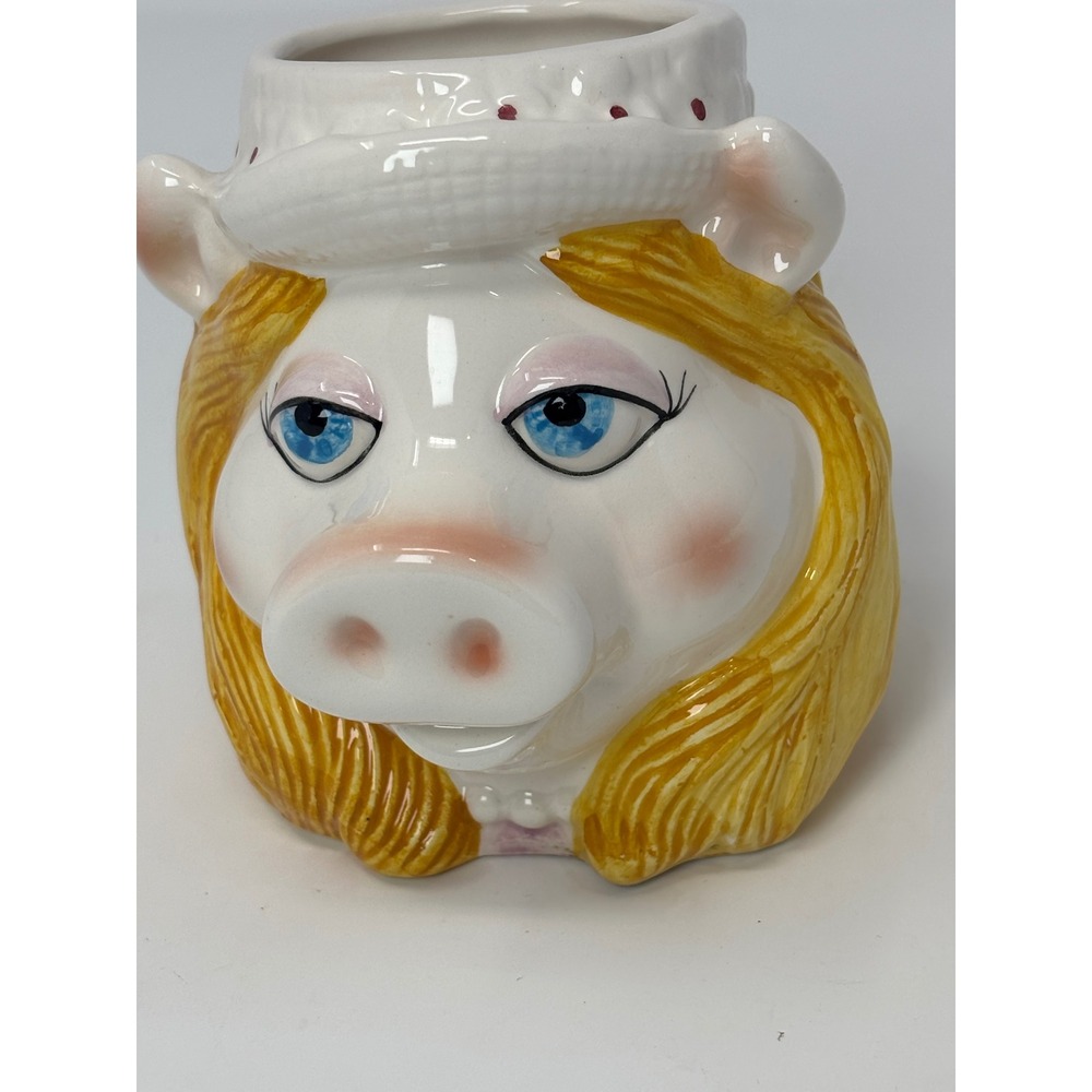 Vintage Sigma Tastesetter Miss Piggy Muppets Ceramic Figural Mug Korea 3D Cup